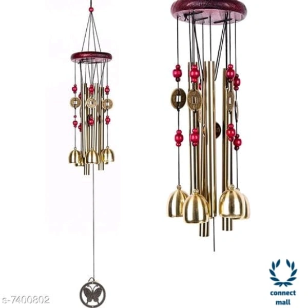 BLACK HORSE Metal Wind Chimes with 4 Pipe and 5 Bells for Feng Shui